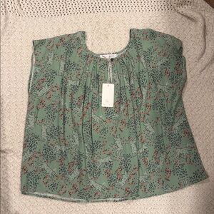 NEW WOMENS Corey Lynn Calter MAGGIE LARGE Green Floral Blouse